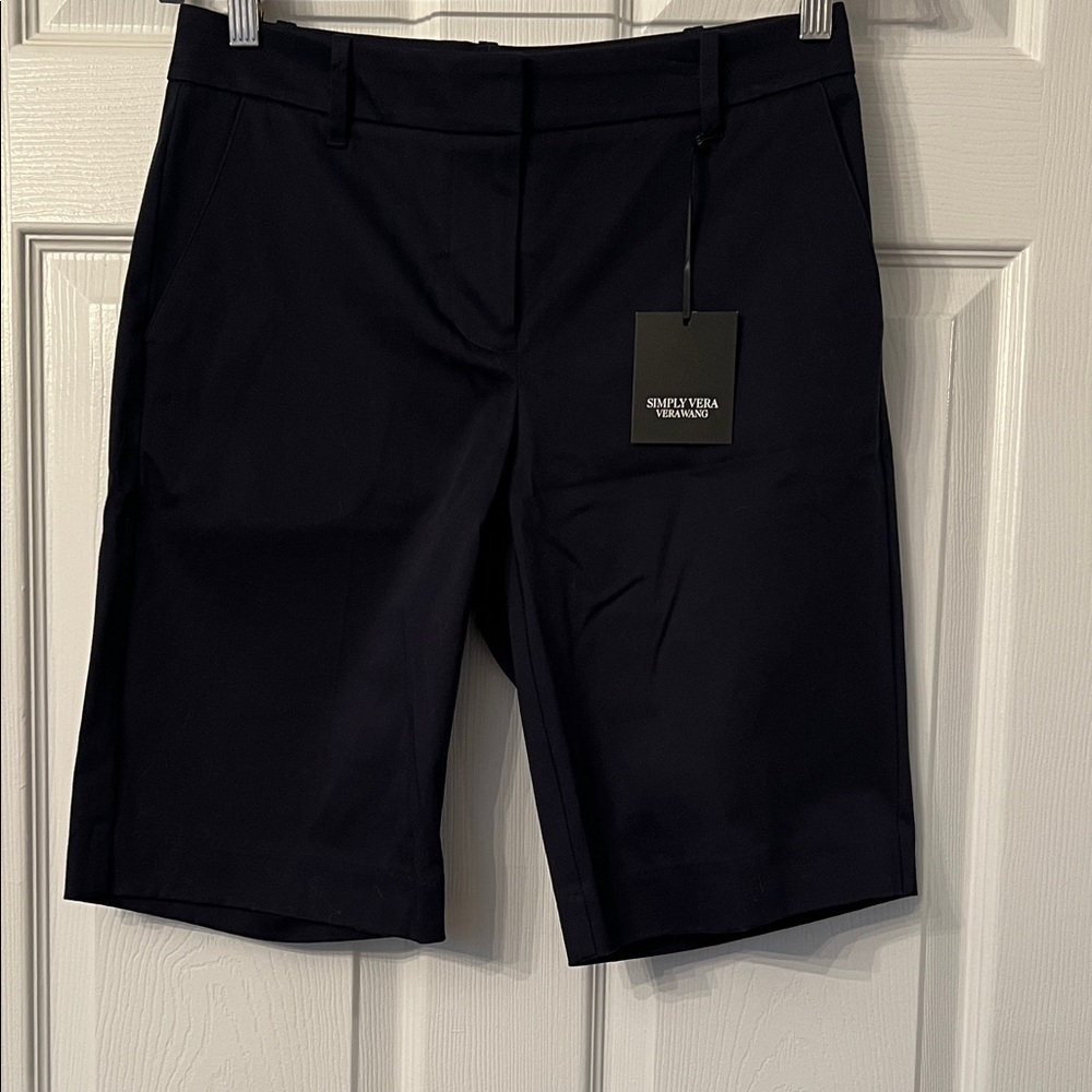 Simply Vera Vera Wang Dark Blue Women's Chino Bermudas NWT